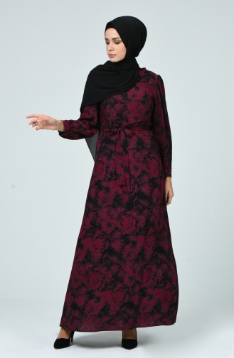 Plum Hijab Dress 60078-01