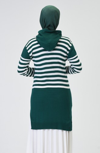 Thin Tricot Hooded Tunic Emerald Green 1383-08