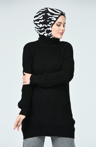 Tricot Turtleneck Sweater Black 1381-03