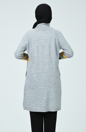 Thin Tricot Turtleneck Sweater Gray 1400-02