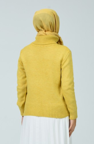 Turtleneck Short Tricot Sweater Mustard 7008-01