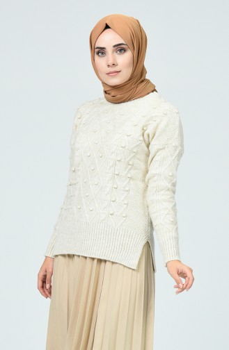 Embossed Pattern Tricot Sweater Stone 7019-01