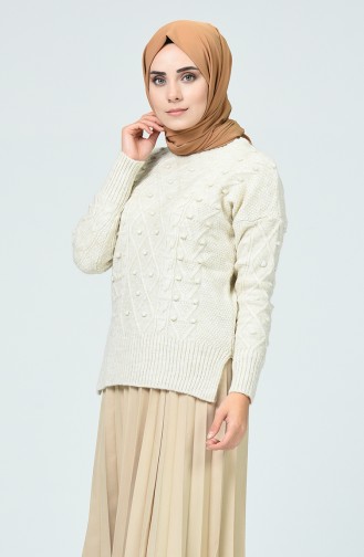 Embossed Pattern Tricot Sweater Stone 7019-01