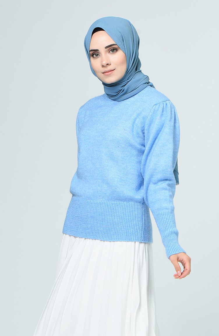Balon Kol Triko Kazak 7038-01 Bebe Mavisi