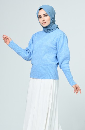 Balon Kol Triko Kazak 7038-01 Bebe Mavisi