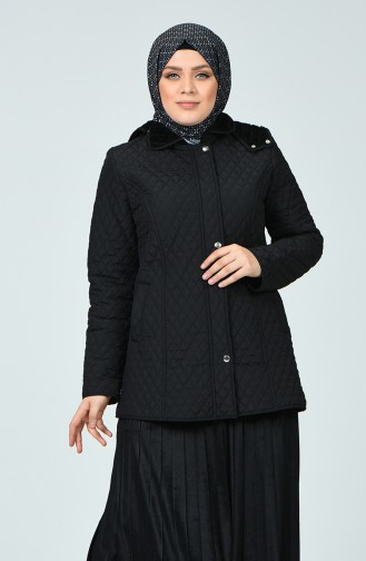 Plus Size Patterned quilted Coat 1060-03 Black 1060-03