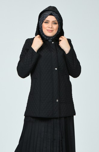 Plus Size Patterned quilted Coat 1060-03 Black 1060-03
