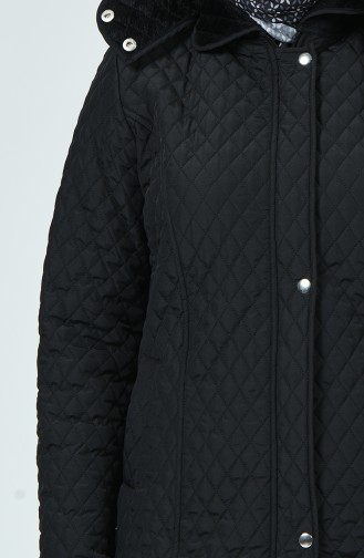 Plus Size Patterned quilted Coat 1060-03 Black 1060-03