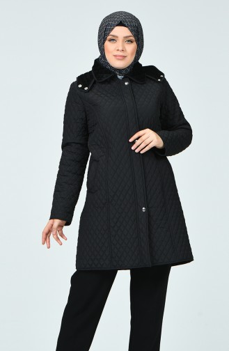 Plus Size Lined Coat 1062-01 Black 1062-01