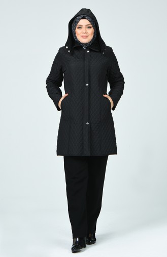 Plus Size Lined Coat 1062-01 Black 1062-01