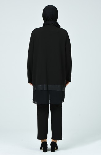 Plus Size Tunic Trousers Double Suit 1005-01 Black 1005-01
