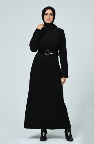 Black Hijab Dress 81756-01