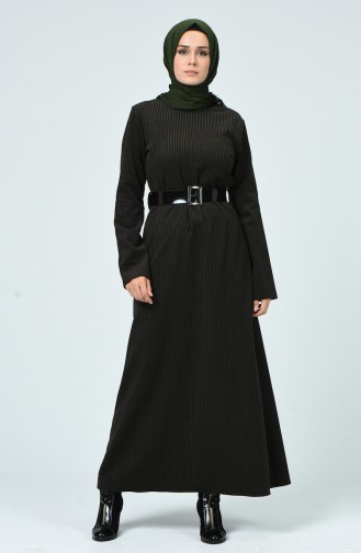 Khaki Hijab Dress 81756-04