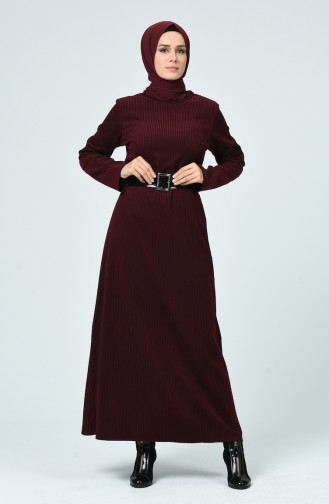 Robe à Rayures Avec Ceinture  81756-05 Plum 81756-05