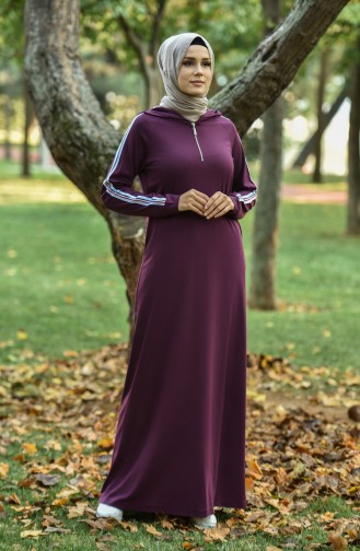 فستان برقوقي غامق 8081-03