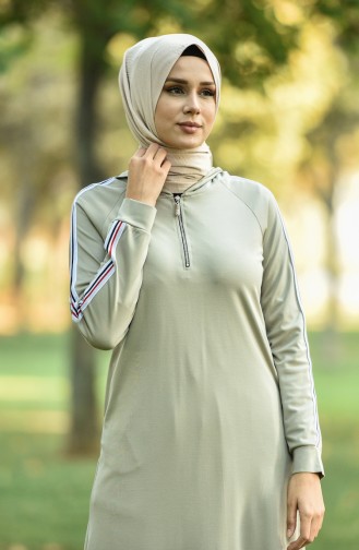 Unreife Mandelgrün Hijab Kleider 8081-05