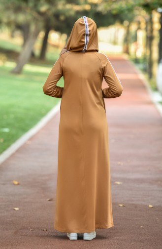 Senf Hijab Kleider 8081-07