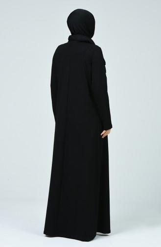Büyük Beden Taş Baskılı Elbise 0405-01 Siyah