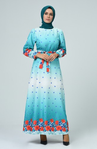 فستان أخضر حشيشي 60076-04