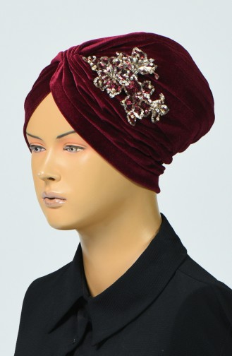 Velvet Sequin Vera Bonnet Bordeaux 0039-10