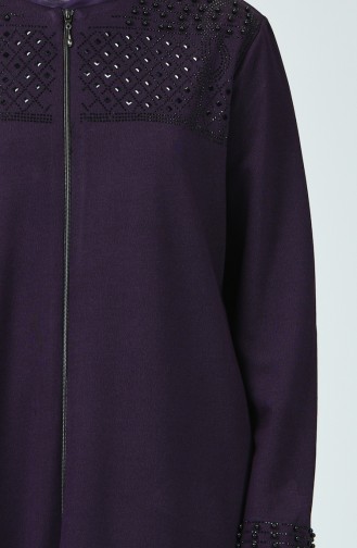 Abaya Perlé Grande Taille 8083-02 Pourpre 8083-02