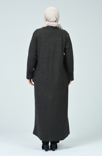 Big Size Patterned Winter Abaya Mink 3002A-03