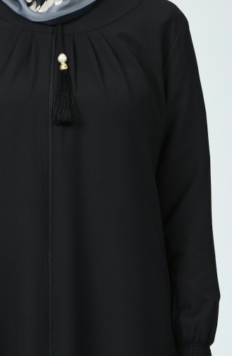 Abaya Plissée 2136-01 Noir 2136-01