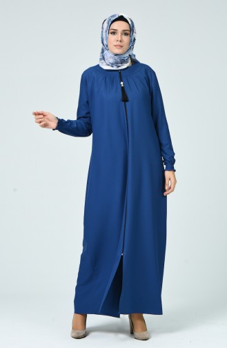 Abaya Avec Plis 2136-07 İndigo 2136-07