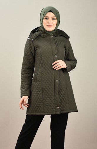 Plus Size Lined Coat 1062-03 Khaki 1062-03