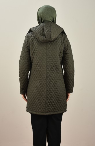 Manteau Doublé Grande Taille 1062-03 Khaki 1062-03