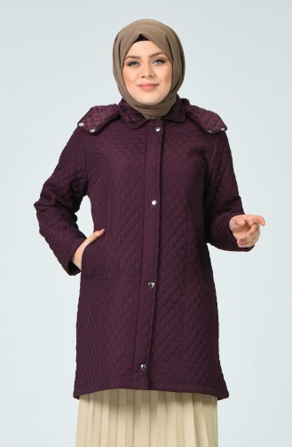 Plus Size Lined Coat 1062-05 Dark damson  1062-05