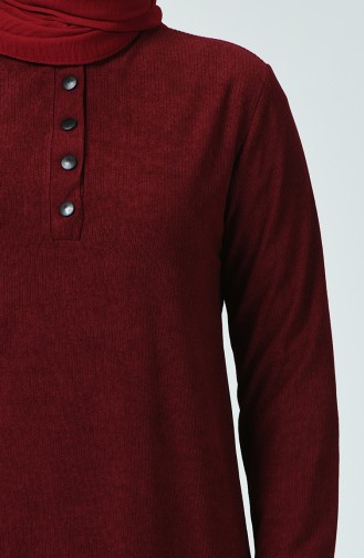 Fitillli Tunik Pantolon İkili Takım 7028-05 Bordo