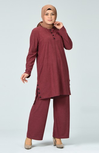 Corded Tunic Pants Double Set Dried rose 7028-06