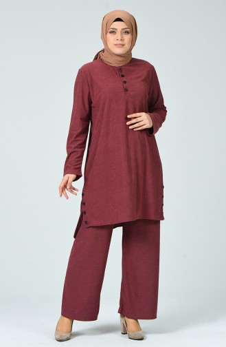 Corded Tunic Pants Double Set Dried rose 7028-06