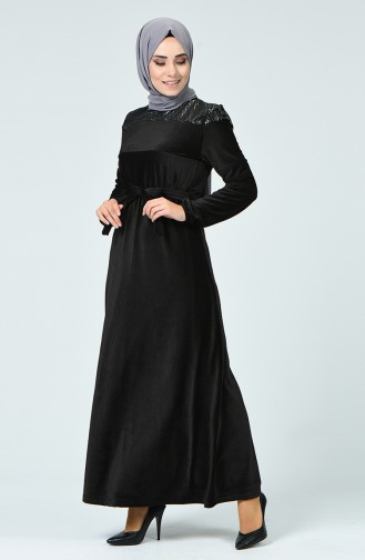 Schwarz Hijab Kleider 1252-05