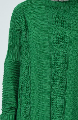 Tricot Knit Patterned Tunic Emerald Green 1926-11