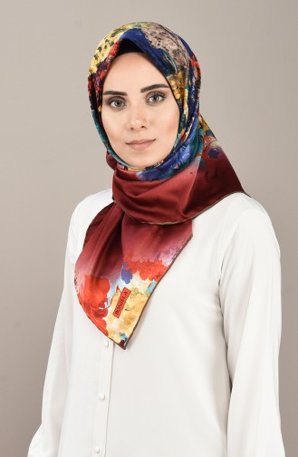 Patterned Rayon Scarf Bordeaux 2406-04
