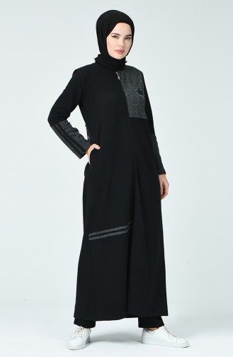 Abaya Sport à Fermeture 99245A-01 Noir 99245A-01