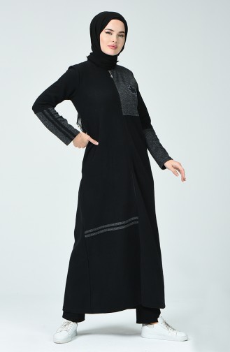 Abaya Sport à Fermeture 99245A-01 Noir 99245A-01