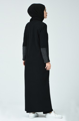 Abaya Sport à Fermeture 99245A-01 Noir 99245A-01