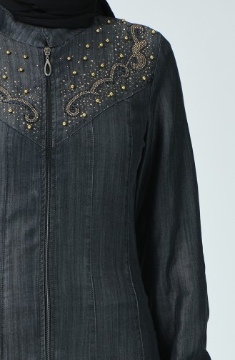 Jeans Kleid mit Strassstein 9157A-01 Grau 9157A-01