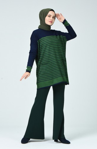 İspanyol Paça Pantolon 1142PNT-02 Koyu Yeşil