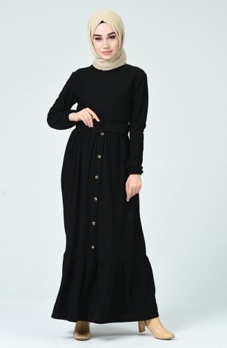 Schwarz Hijab Kleider 1214-06