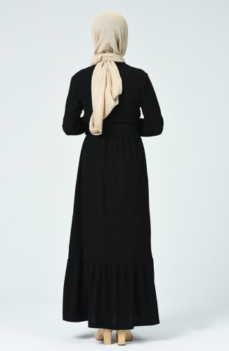 Schwarz Hijab Kleider 1214-06