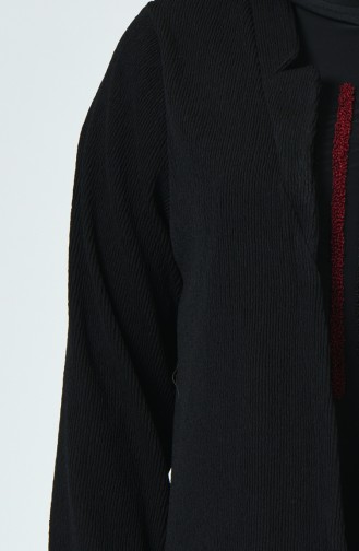 Büyük Beden Bluz Ceket İkili Takım 5068-04 Siyah