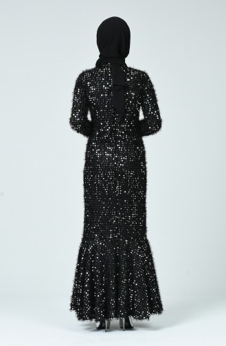 Black Hijab Evening Dress 81754-02