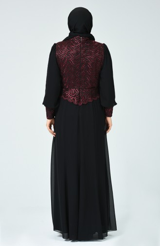 Claret Red Hijab Evening Dress 1313-01