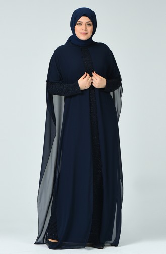 Dunkelblau Hijab-Abendkleider 6287-02
