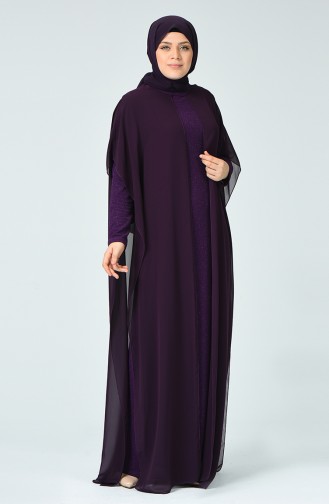 Purple Hijab Evening Dress 6287-03