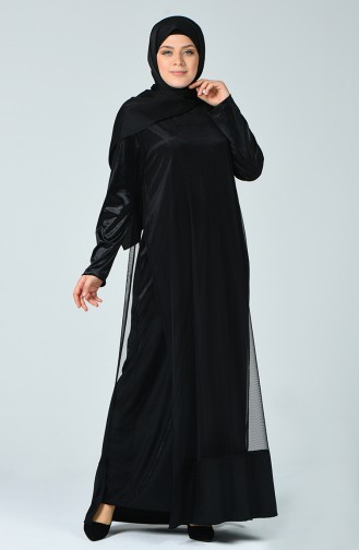Black Hijab Evening Dress 6291-02
